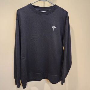 Tesla Pullover Black Crewneck Sweater size L